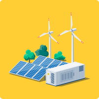 windmills and solar panels